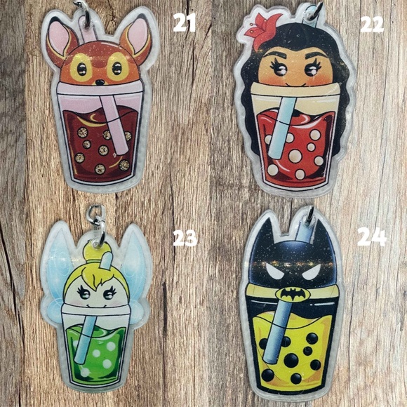 Cartoon Boba Tea Keychains - Picture 7 of 8